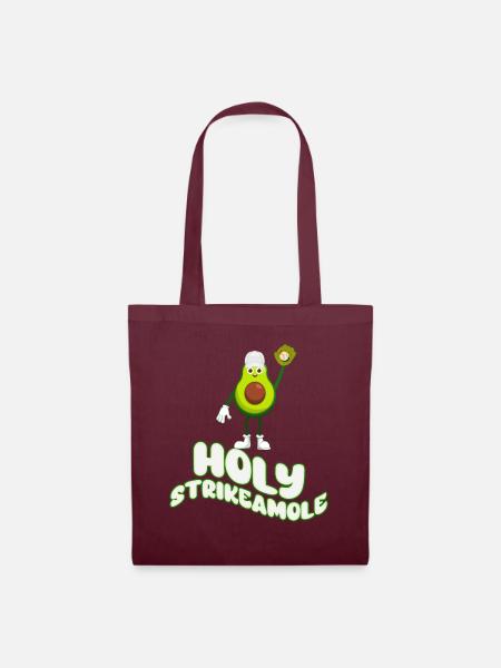 Heilige Strikeamole Baseball Softball Avocado - Stoffbeutel - Burgunderrot