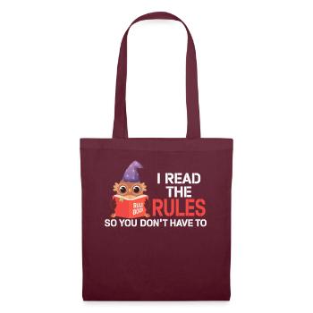 J’ai lu les règles pour que vous n’ayez pas - Sac en tissu - bordeaux - Devant