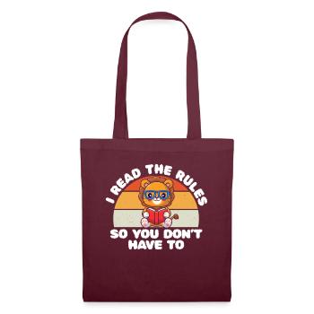 J’ai lu les règles pour que vous n’ayez pas - Sac en tissu - bordeaux - Devant