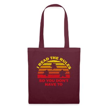 I Read The Rules So You Dont Have To - Tote Bag - burgundy - Front