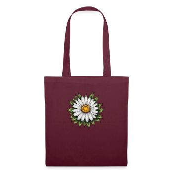 Daisy Bloom with Leaves - Tote Bag - burgundy - Front