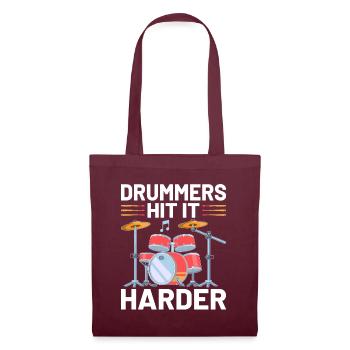 Drummers Hit It Harder Drummer Drum Drumming - Stoffbeutel - Burgunderrot - Vorne