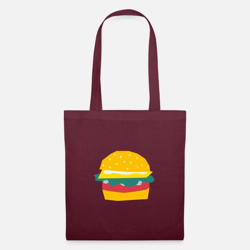 Burger Grafik / Design / Illustration - Stoffbeutel - Burgunderrot