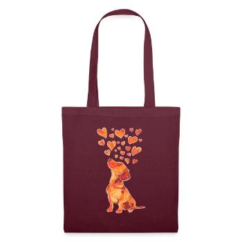 Doxie in love - Tote Bag - burgundy - Front