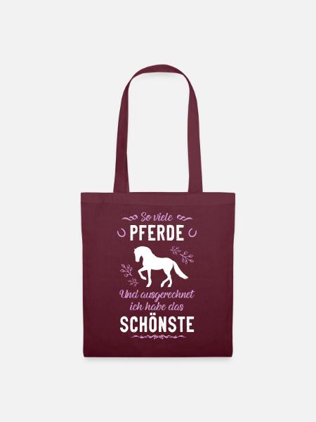 Netter Stall Spruch, Pferde Geschenk - Stoffbeutel - Burgunderrot