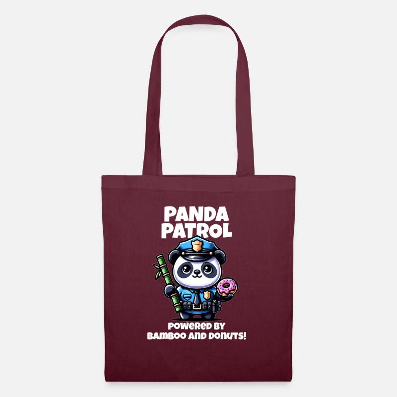 Polizei Panda - Stoffbeutel - Burgunderrot