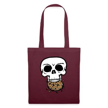 mort crâne mort tête squelette os mort - Sac en tissu - bordeaux - Devant