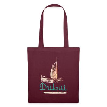 Illustration Burj Al-Arab Hotel, Ikone von Dubai - Stoffbeutel - Burgunderrot - Vorne