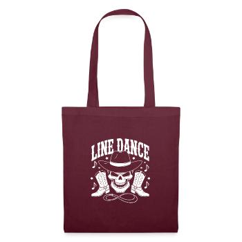 Line Dance Skull with Stetson and Boots and Lasso - Tote Bag - burgundy - Front