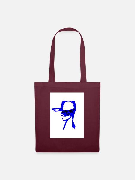 Baseballplayer in Blue - Stoffbeutel - Burgunderrot