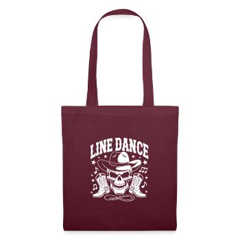 Line Dance Skull with Stetson and Boots and Lasso - Tote Bag - burgundy - Front