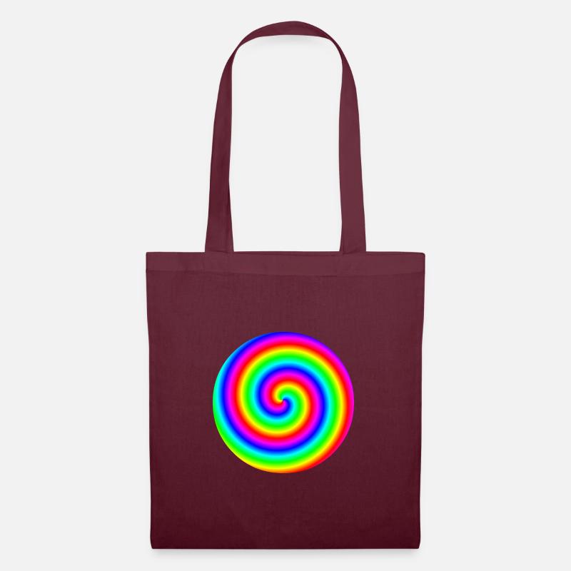 3D Regenbogen Geschenkidee Röhre bunt Hypnose LGBT - Stoffbeutel - Burgunderrot