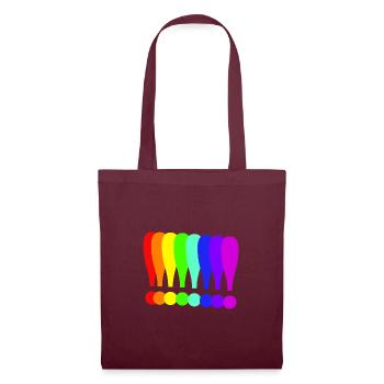 Point d’exclamation Idée cadeau colorée Couleurs arc-en-ciel - Sac en tissu - bordeaux - Devant