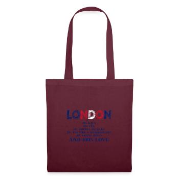 Londres Idée Cadeau Drôle Royaume-Uni Angleterre Drôle - Sac en tissu - bordeaux - Devant