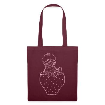 Strawberry Shortcake On A Strawberry In Pink - Tote Bag - burgundy - Front