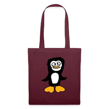 Le pingouin a l’air confus, stupide, drôle, grimace - Sac en tissu - bordeaux - Devant