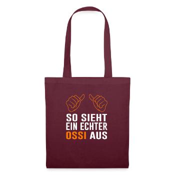 Ossi DDR Spruch Geschenk Osten - Stoffbeutel - Burgunderrot - Vorne