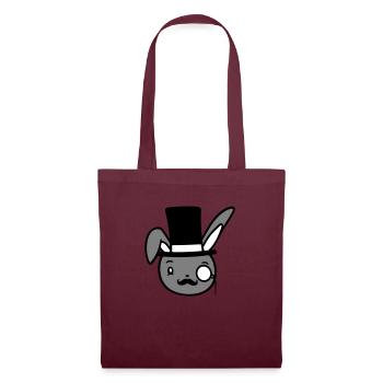 Mr. Bunny Gentleman Chapeau haut de forme Monocle Lunettes - Sac en tissu - bordeaux - Devant