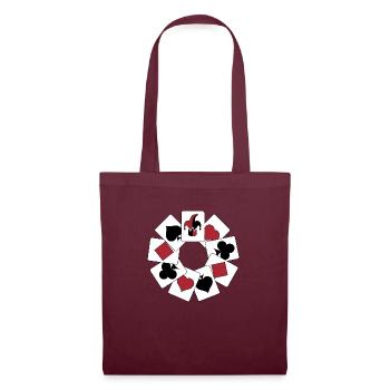 cartes de poker - Sac en tissu - bordeaux - Devant