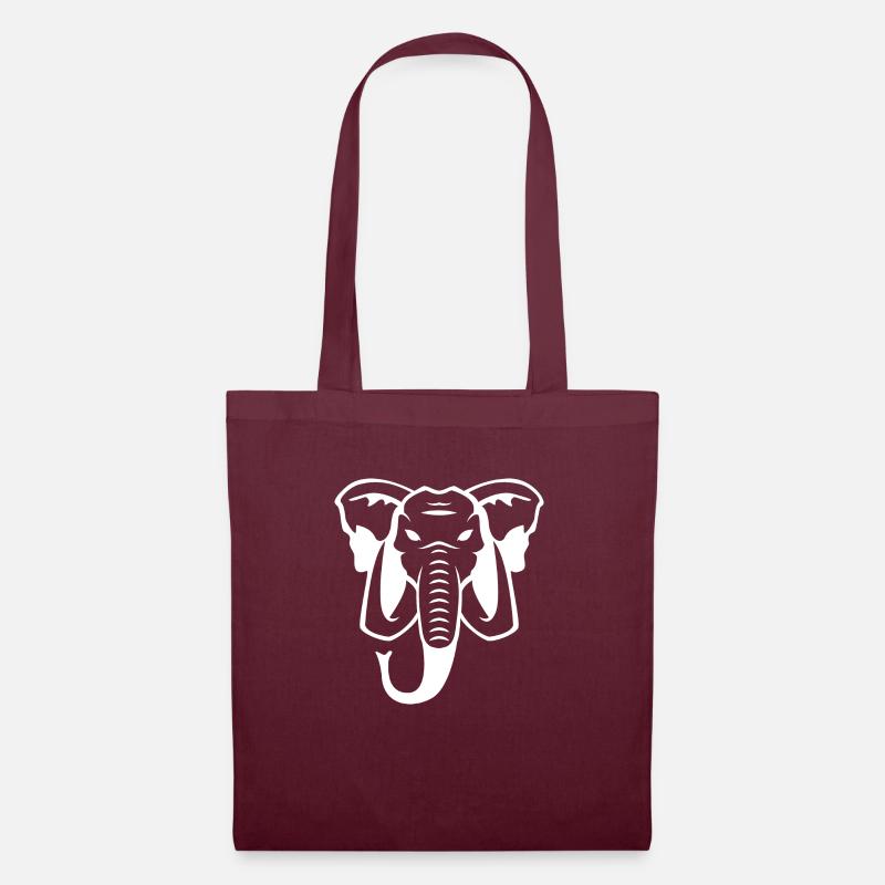 Elefant - Stoffbeutel - Burgunderrot