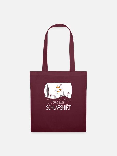 Offizielles Schlafshirt Möwe - Stoffbeutel - Burgunderrot