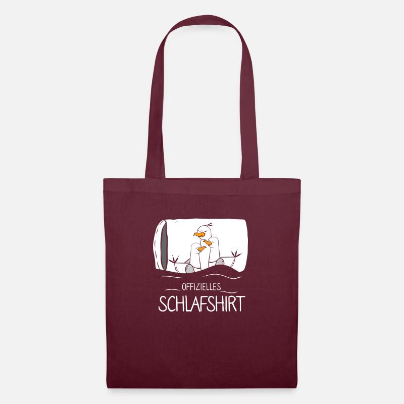 Offizielles Schlafshirt Möwe - Stoffbeutel - Burgunderrot
