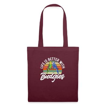Budgerigar Parakeet Bird Pet Gift - Tote Bag - burgundy - Front