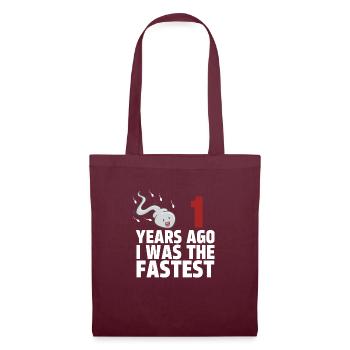 Il y a 1 ans, j’étais le plus rapide - Sac en tissu - bordeaux - Devant