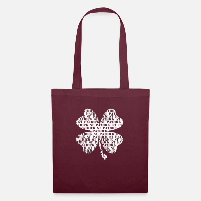 trefle de la st Patrick - Sac en tissu - bordeaux