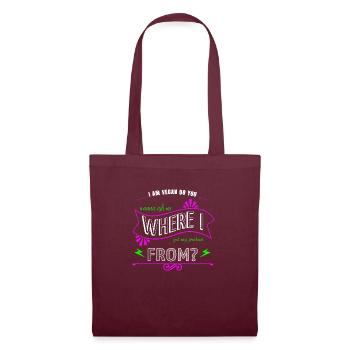 cool happy birthday sayings statement vegetarian - Tote Bag - burgundy - Front