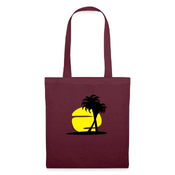 Sund and palm tree (super cheap!) - Tote Bag - burgundy - Front