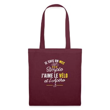 vélo et apéro - Sac en tissu - bordeaux - Devant