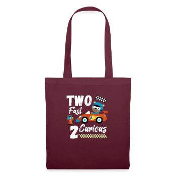 Deux courses rapides 2 curieuses 2ème Bday Funny Zi - Sac en tissu - bordeaux - Devant
