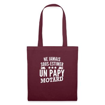 jamais sous-estimer un papy motard / papy motard - Sac en tissu - bordeaux - Devant