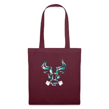 Stier Stierkopf Kopf Logo Steak Beast Gym Horn - Stoffbeutel - Burgunderrot - Vorne