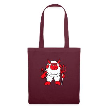 Sheep Devil Satan Hell Evil Trident Horns Cool - Tote Bag - burgundy - Front