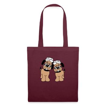 2 DJ chiens lunettes de soleil adolescent casquette casquette équipe - Sac en tissu - bordeaux - Devant