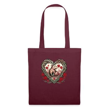 Cute Pet Rat Heart Celtic Heart Rodent - Tote Bag - burgundy - Front