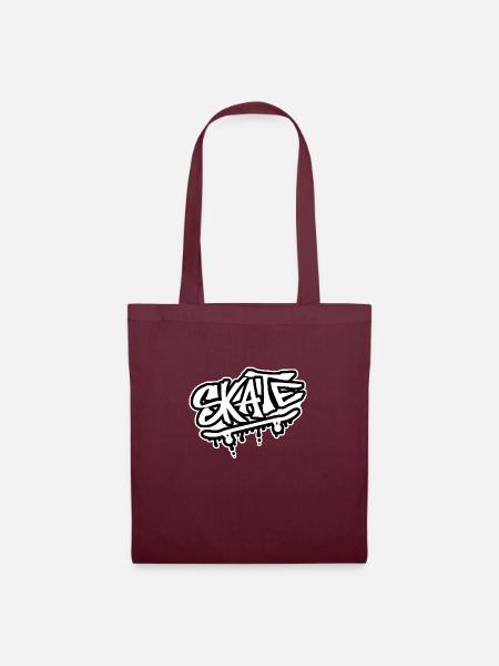 skate skater skateing sk8 skateboard skate or die - Stoffbeutel - Burgunderrot
