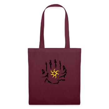 Yoga - Sun greeting - Tote Bag - burgundy - Front