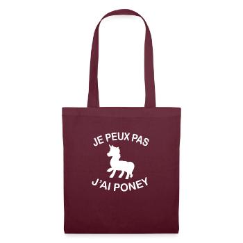 Je Peux Pas J'ai Poney - Sac en tissu - bordeaux - Devant