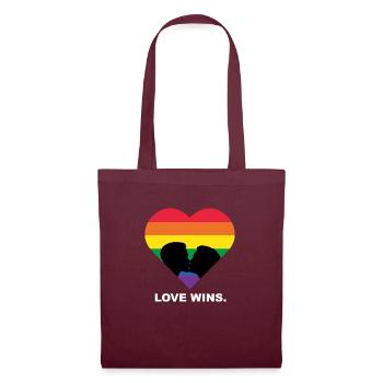 love wins - Stoffbeutel - Burgunderrot - Vorne