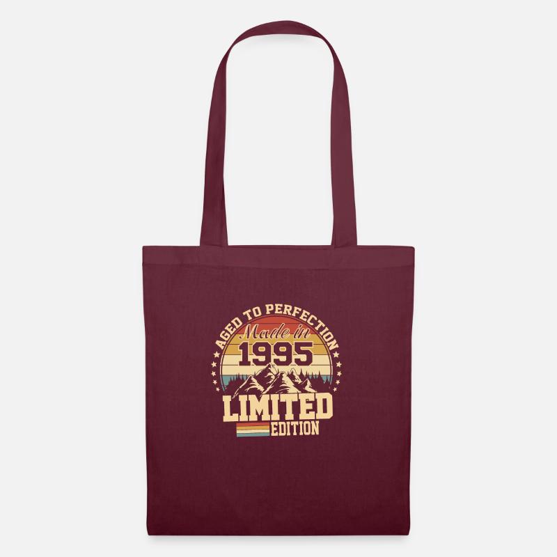 1995 Geburtstag 1995 geboren 1995 Geburtstag - Stoffbeutel - Burgunderrot