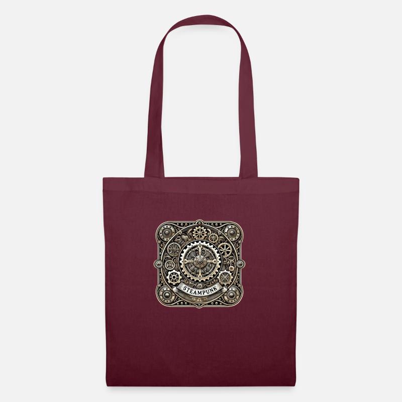 Steampunk Logo - Tote Bag - burgundy