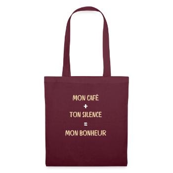 Café Silence Bonheur - Sac en tissu - bordeaux - Devant