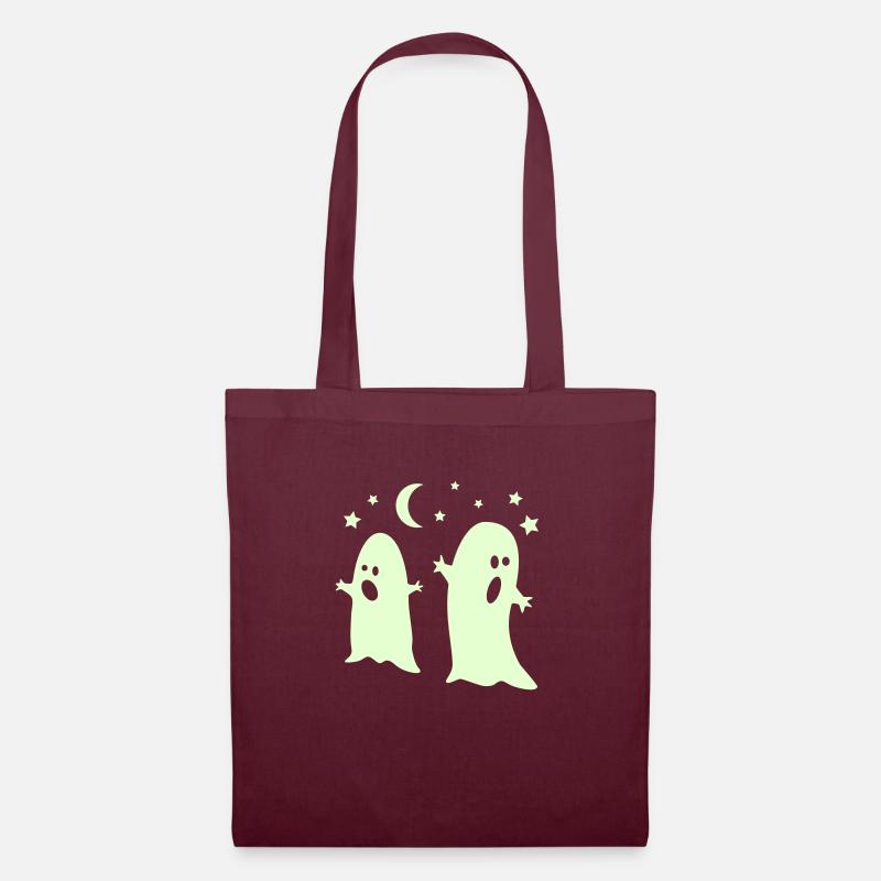 glow in the dark ghosts - Stoffbeutel - Burgunderrot