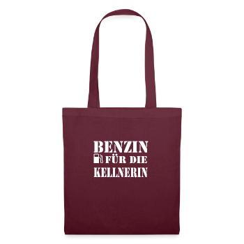 Benzin für Kellnerin - Stoffbeutel - Burgunderrot - Vorne