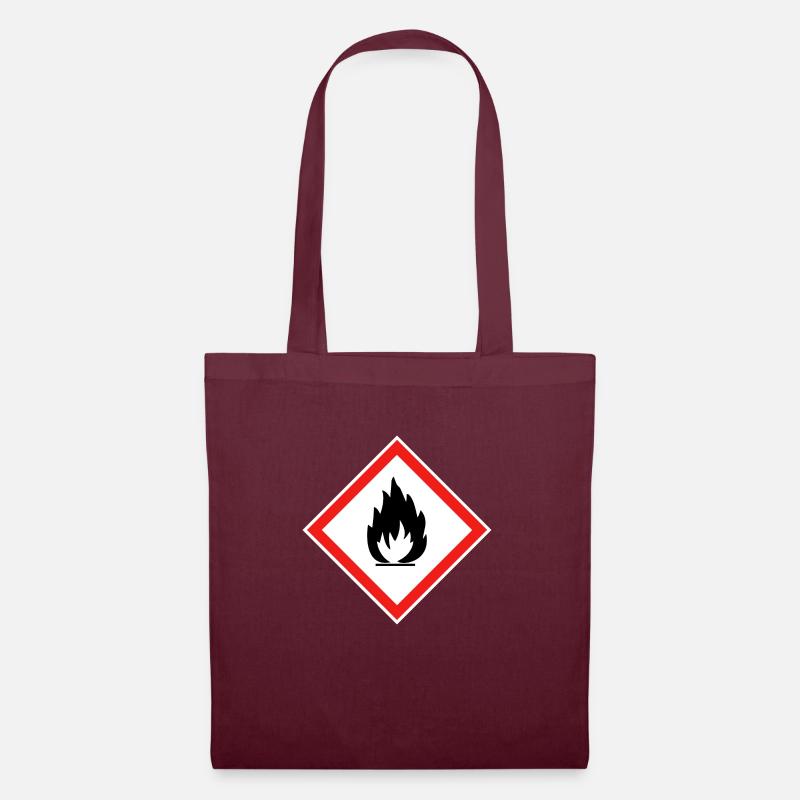 Avertissement de danger inflammable, danger inflammable - Sac en tissu - bordeaux