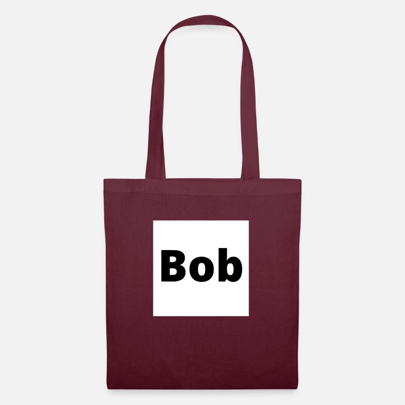 "Bob" Design in dicker schwarzer Schrift - Stoffbeutel - Burgunderrot