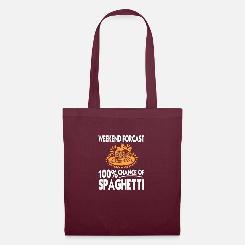 Weekend Forecast, Spaghetti - Tote Bag - burgundy